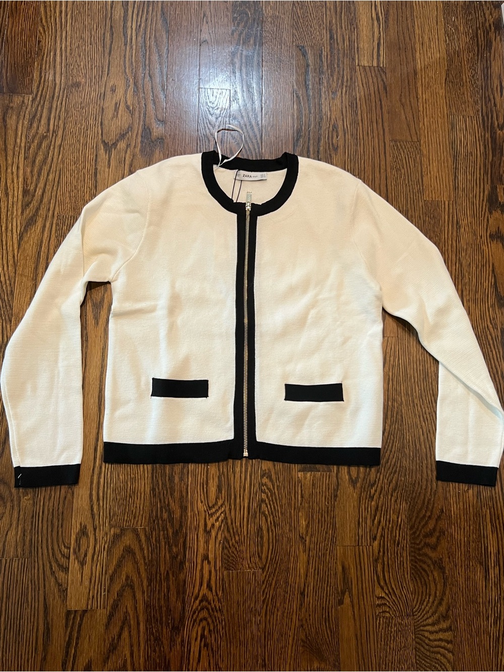 Zara Colorblock zip cardigan
